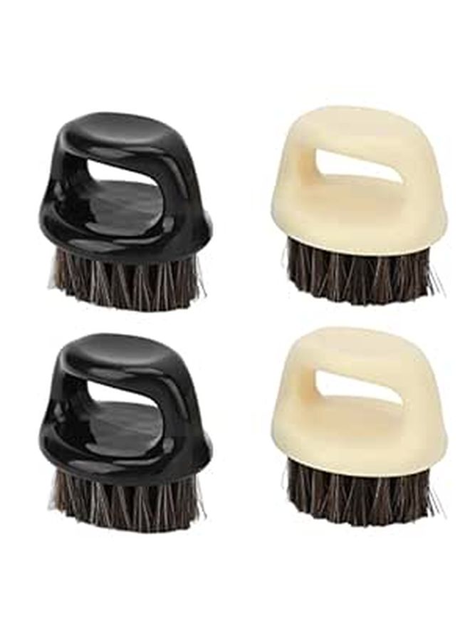 Soft Bristle Beard Brush 4 Pack For Men With Round Handle ABS Material Styling Grooming Kit - Image 1