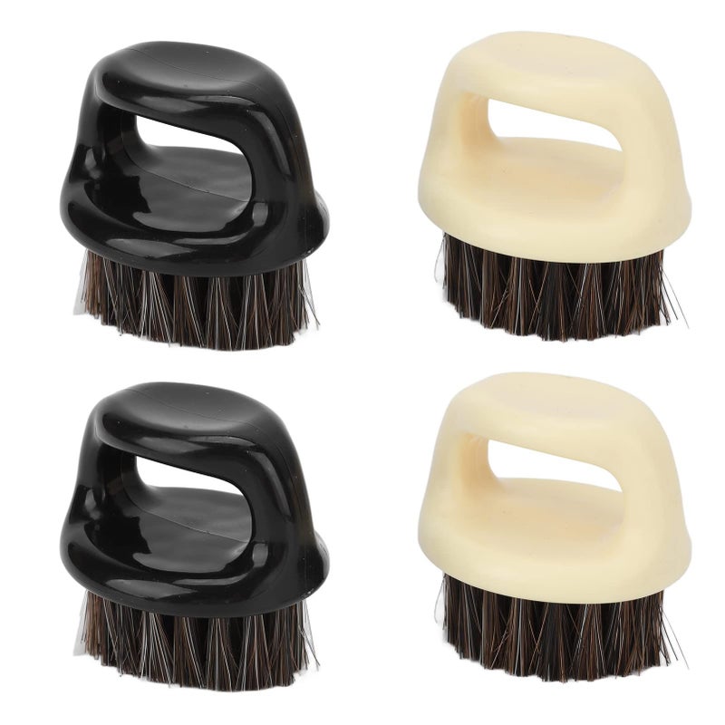 Soft Bristle Beard Brush 4 Pack For Men With Round Handle ABS Material Styling Grooming Kit - Image 2