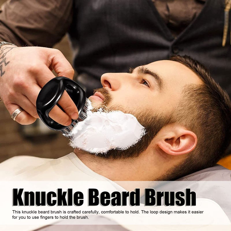 Soft Bristle Beard Brush 4 Pack For Men With Round Handle ABS Material Styling Grooming Kit - Image 3