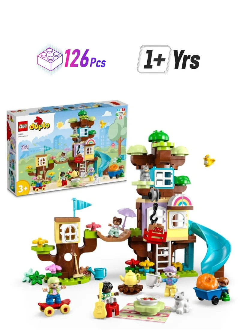 ليغو LEGO® DUPLO® 3in1 Tree House 10993 Building Toy Set for Toddlers Aged 3 and Up; Comes with 8 Figures for Teaching Social Skills, Playing Together and Group Play (126 Pieces)