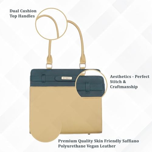 Keywest Women's Giant Satchel Tote Handbag for Women | Ladies purse | Stylish Shoulder Bag | Gift For Woman | Beige - Image 2