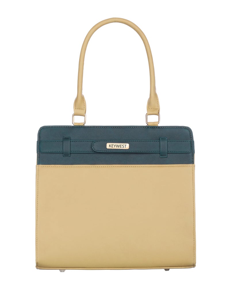 Keywest Women's Giant Satchel Tote Handbag for Women | Ladies purse | Stylish Shoulder Bag | Gift For Woman | Beige - Image 1