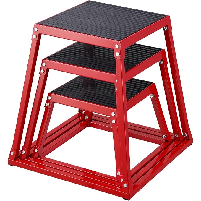 VEVOR PLYOMETRIC JUMP BOXES, PLATFORM AND JUMPING AGILITY PLYO BOX, ANTI-SLIP FITNESS EXERCISE STEP UP BOX SET FOR HOME GYM TRAINING, CONDITIONING STRENGTH TRAINING, 12/18/24/30 INCH - Image 1