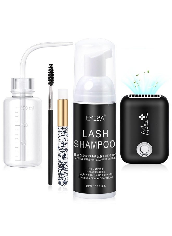 EMEDA Lash Shampoo Kit Cleaning Bath - Lash Cleanser for Extensions, USB Mini Portable Fan Brush Wash Bottle, Oil Free Lash Foam Safe for Natural Lashes Eyelash Shampoo for Lash Extensions - pzsku/Z06F9C1AE02A4A96E81E4Z/45/_/1741329767/a51b042f-bb58-4939-931f-6ff5fe21e99a