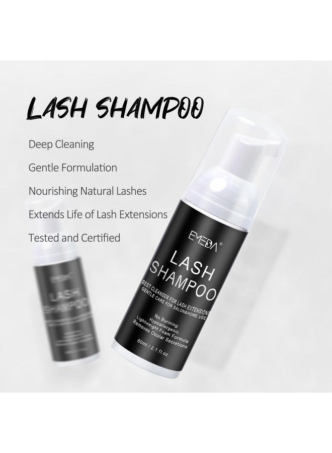EMEDA Lash Shampoo Kit Cleaning Bath - Lash Cleanser for Extensions, USB Mini Portable Fan Brush Wash Bottle, Oil Free Lash Foam Safe for Natural Lashes Eyelash Shampoo for Lash Extensions - Image 4