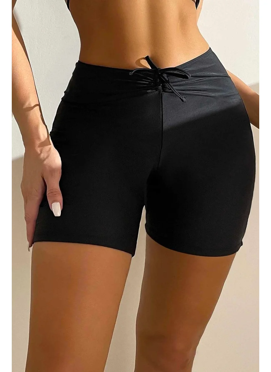 Angelsin Front Adjustable Drawstring Swim Shorts