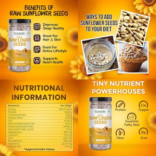 NutroVally Seeds Combo 525g| Pumpkin & Sunflower Seeds 200g Each + Flax Seeds125g | Seeds for eating | Protein and Fibre Rich Food Pack of 3 | Pumpkin seeds for eating | combo pack - Image 3