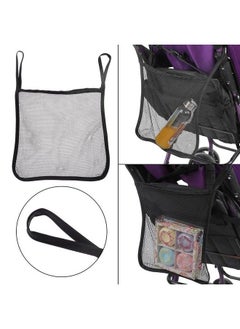 Zerodis 4Pcs Baby Stroller Bagoxford Hanging Mesh Stroller Bags Net Organizer 11.8"X12.5"(Black)  - Image 3