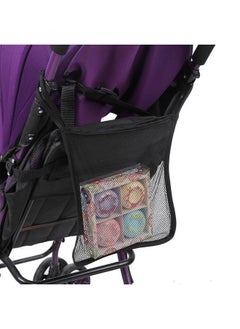 Zerodis 4Pcs Baby Stroller Bagoxford Hanging Mesh Stroller Bags Net Organizer 11.8"X12.5"(Black)  - Image 5