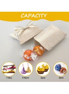 Y&D 50 Pack Candy Box Kraft Paper Pillow Decor Girl Birthday Baby Party Ideas Wedding Supplies (Gold Diamonds 3.58x2.48 Inches)  - Image 4
