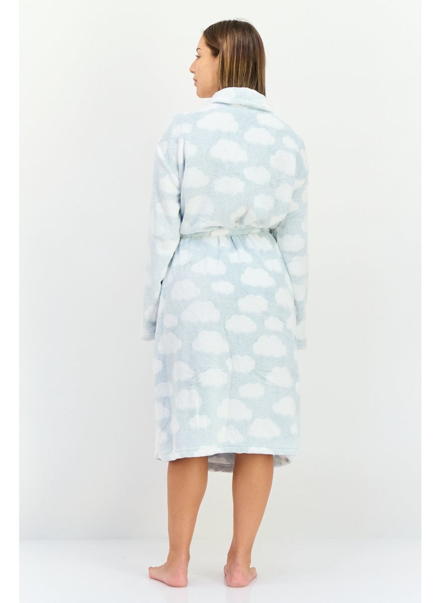 XOXO - Women Textured Belted Bath Robe, White - Image 1