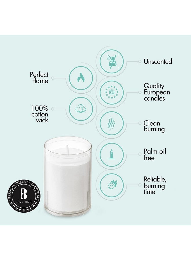 BOLSIUS شموع بولسيوس 24 ساعة - عبوة 20 شمعة مطعم في أكواب بلاستيكية شفافة غير قابلة للكسر - جودة أوروبية ممتازة - بدون رائحة ودخان، شموع لإعادة الإشعال، عيد ميلاد، حفلة وزفاف - Image 3