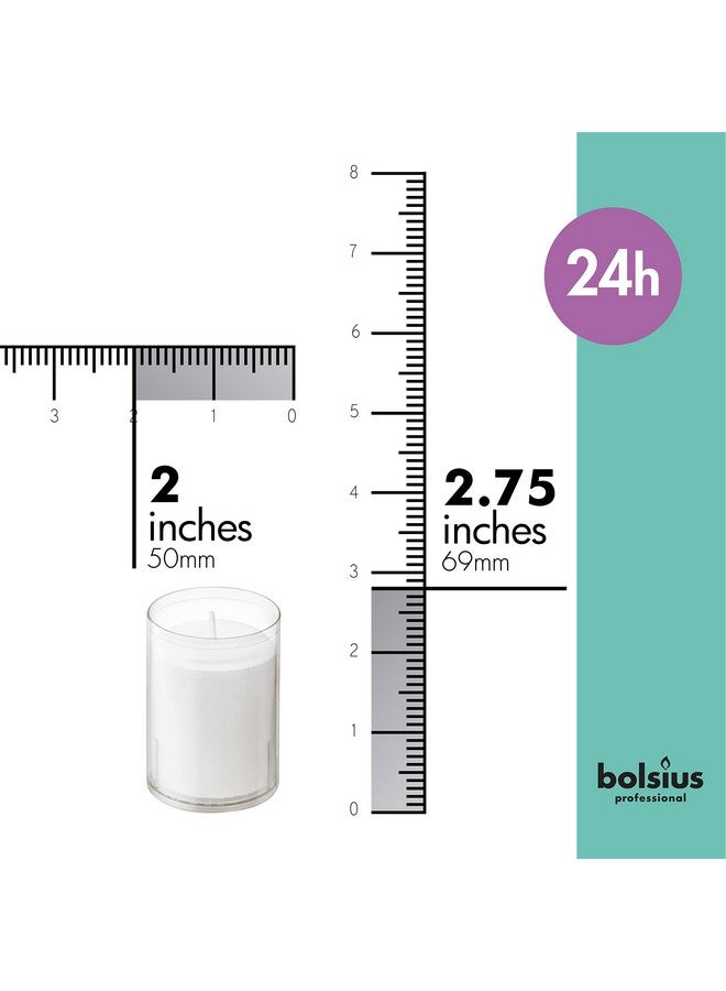 BOLSIUS شموع بولسيوس 24 ساعة - عبوة 20 شمعة مطعم في أكواب بلاستيكية شفافة غير قابلة للكسر - جودة أوروبية ممتازة - بدون رائحة ودخان، شموع لإعادة الإشعال، عيد ميلاد، حفلة وزفاف - Image 2