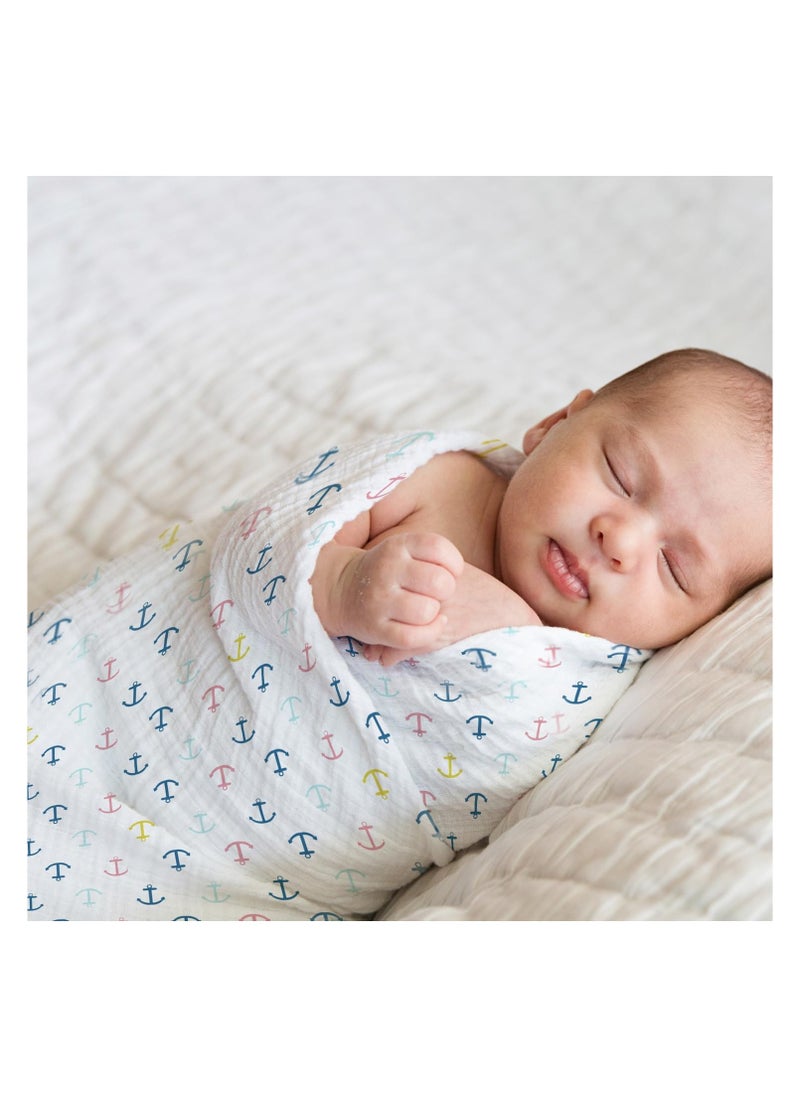 100% Cotton Muslin Baby Swaddle Wrap for New Born, Size 100 cm by 100 cm - Pack of 3