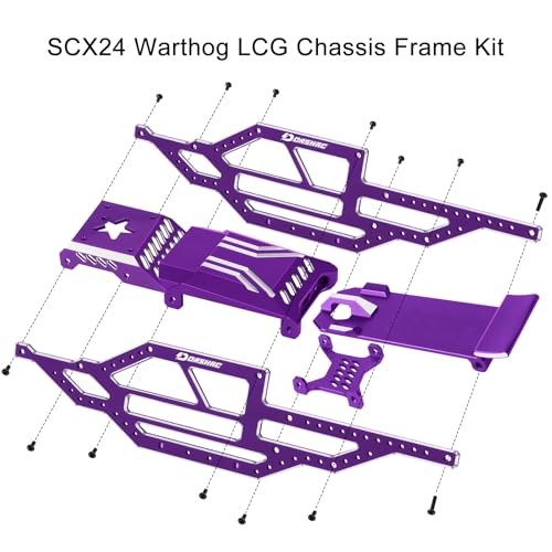 DashRC SCX24 Warthog LCG Chassis Frame Kit Aluminum Body Shell Rocks Cage Buggy Chassis for 124 RC Rock Crawler SCX24 Gladiator Bronco C10 JLU Models Upgrades Part - Image 5