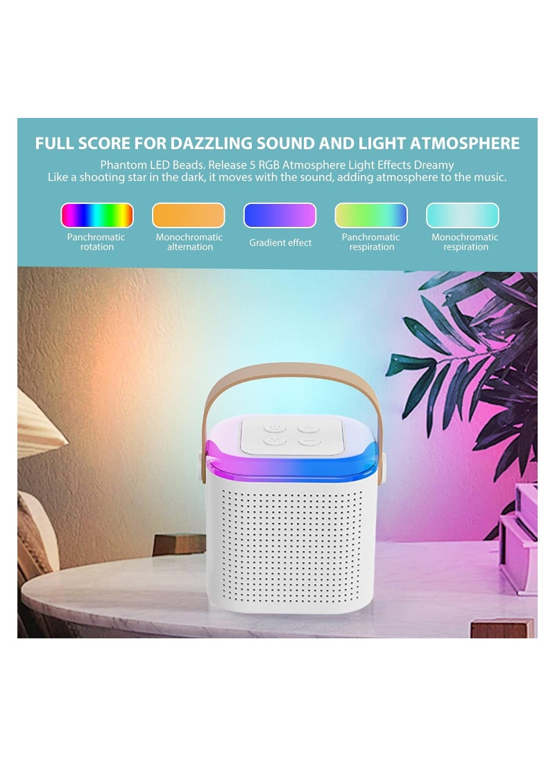 SYOSI Karaoke Machine Portable Bluetooth Speaker with 2 Wireless handheled Microphones LED Lights Portable Bluetooth Karaoke Speaker for All Smartphones for Home Party Birthday Gifts - Image 3