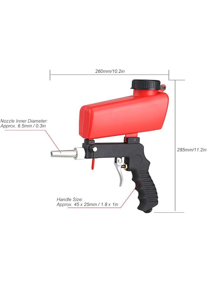 erorex Pneumatic Sandblasting Gun Handheld Air Sand Blaster Gun With Thicken Nozzle 90Psi Portable Sandblast Polishing Machine Sand Blasting Machine Tool For Atomization Deburring Carbon - Image 4