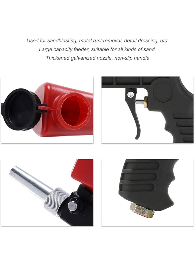 erorex Pneumatic Sandblasting Gun Handheld Air Sand Blaster Gun With Thicken Nozzle 90Psi Portable Sandblast Polishing Machine Sand Blasting Machine Tool For Atomization Deburring Carbon - Image 2