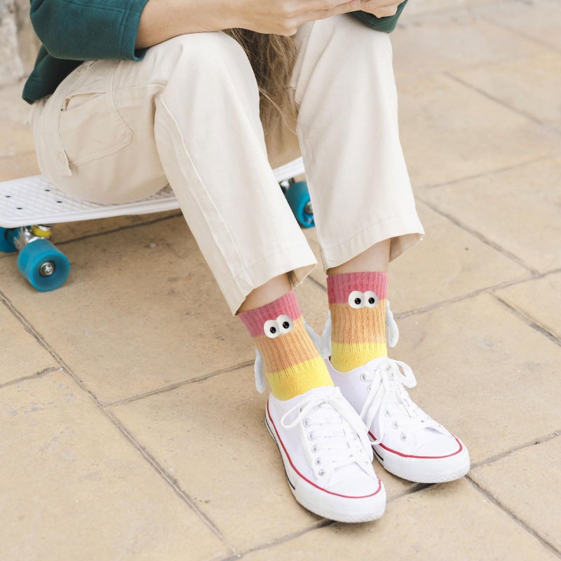 Blinket 3D Dolls Funny Magnetic Holding Hands Socks â€“ 2 Pairs Crazy Socks with Magnetic Hands for Couples Friends Besties Graduation Gifts 2025 Style E - Image 3