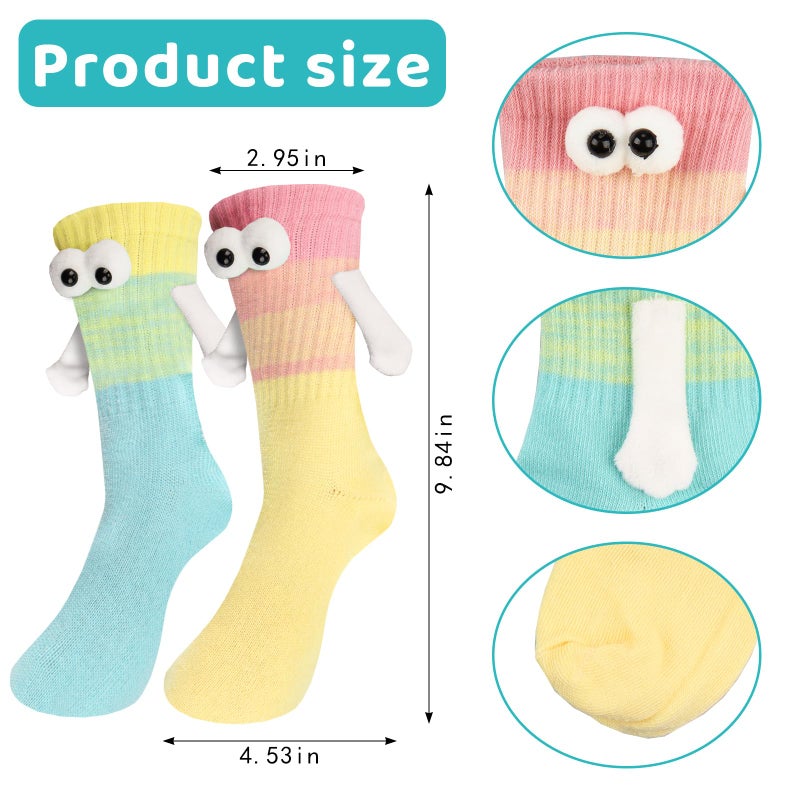 Blinket 3D Dolls Funny Magnetic Holding Hands Socks â€“ 2 Pairs Crazy Socks with Magnetic Hands for Couples Friends Besties Graduation Gifts 2025 Style E - Image 4