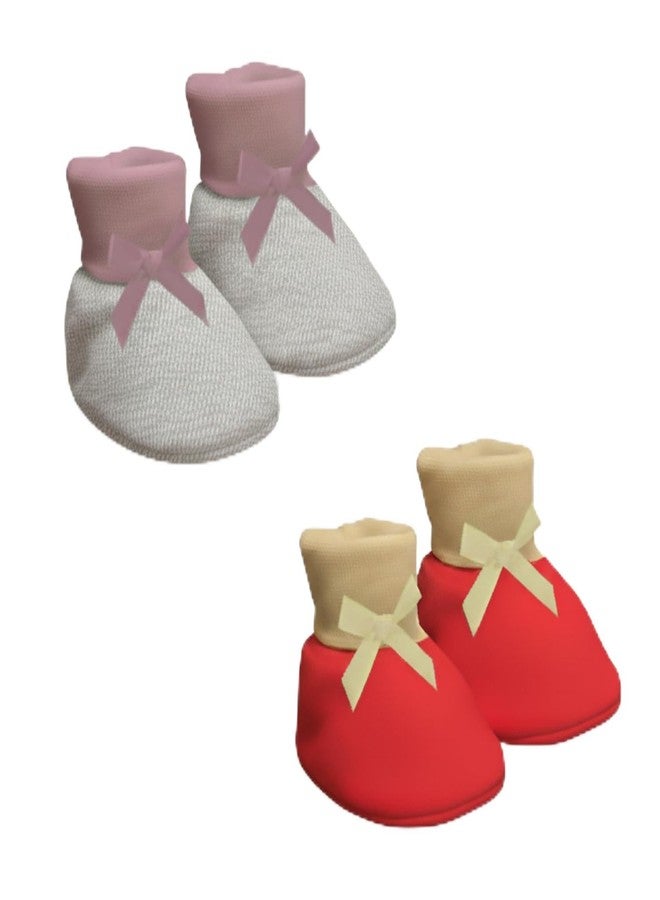 Adhigams Baby Booties Set | Soft Cotton Baby Booties with Comfortable Terry Base for Gentle Support, Cute & Durable Footwear Designed for Regular Use and Easy Comfort | Pack of 2 (6-9 Months) - Image 1