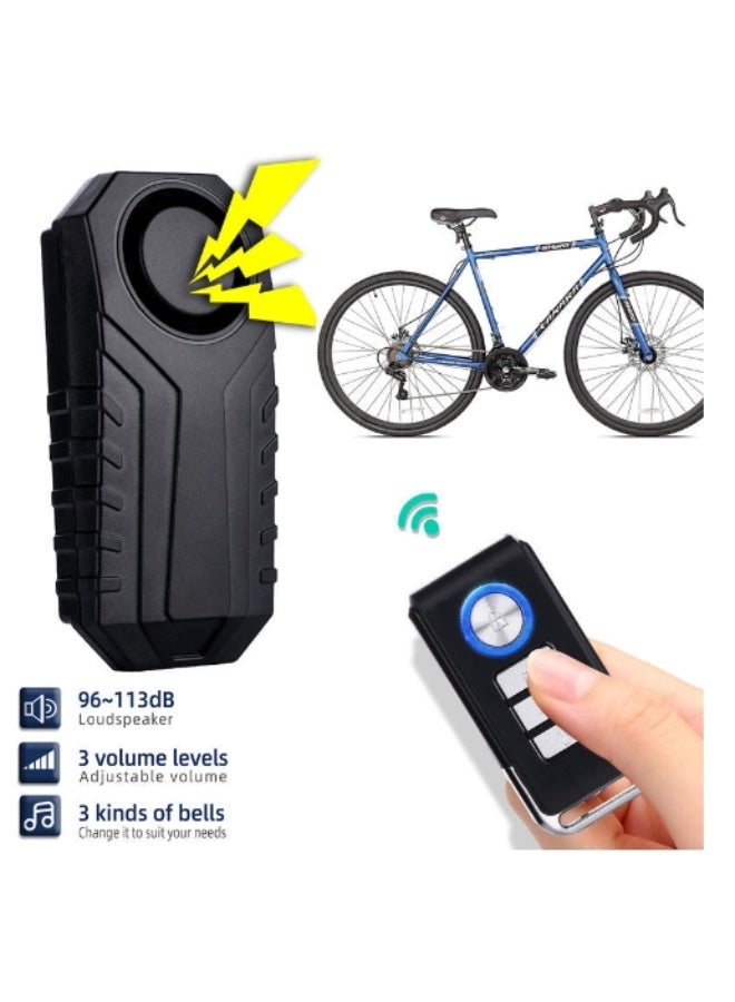 Wsdcam 113dB Bike Alarm Wireless Vibration Motion Sensor Waterproof Motorcycle Alarm with Remote - Image 1
