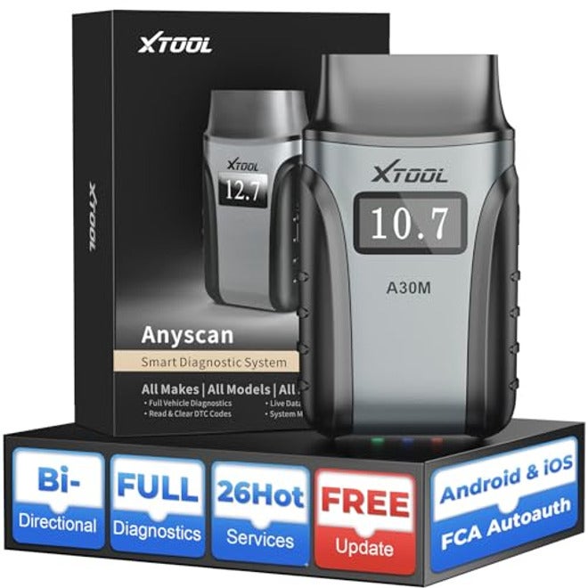 Axtol OBD2 Bluetooth Scanner A30M, Wireless OBD2 Code Reader with 21 Reboots, Active Test, All Vehicle System Diagnostic Tool, Car Fault Code Reader and Reboots for Android and iOS, Lifetime Free Upda - Image 1
