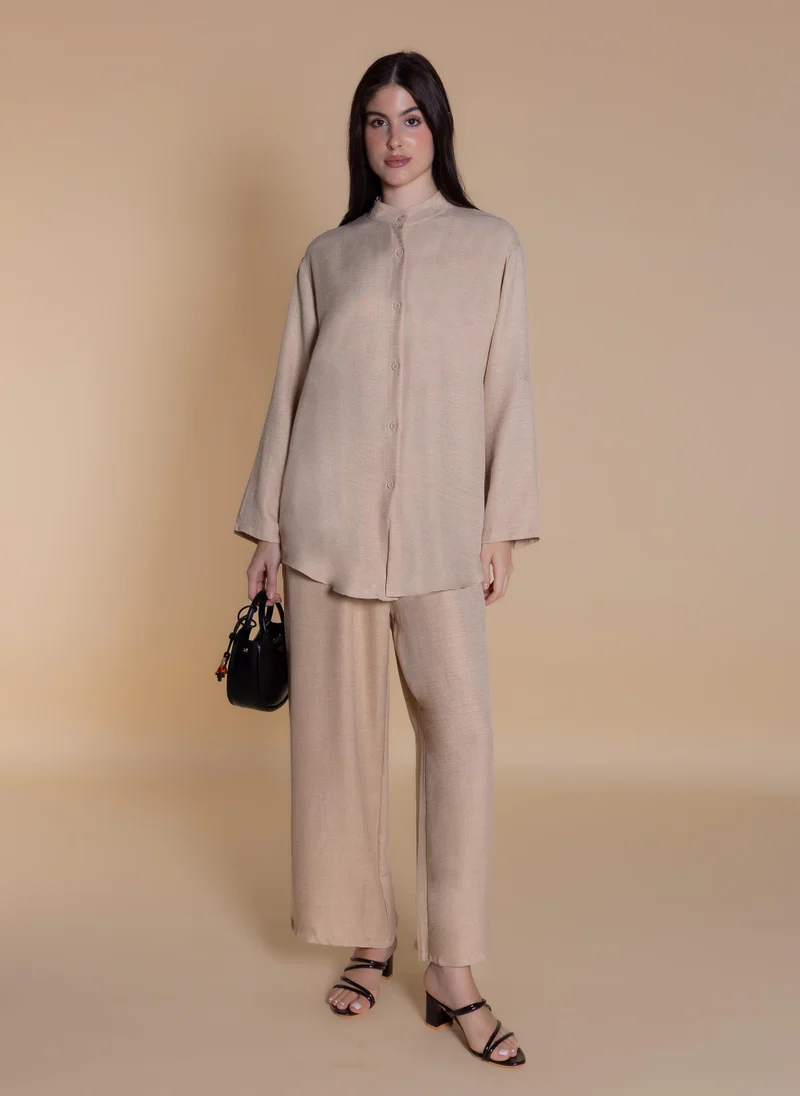 SHAPES STAND COLLAR SHIRT SET