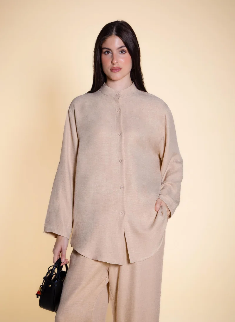 شايبس STAND COLLAR SHIRT SET