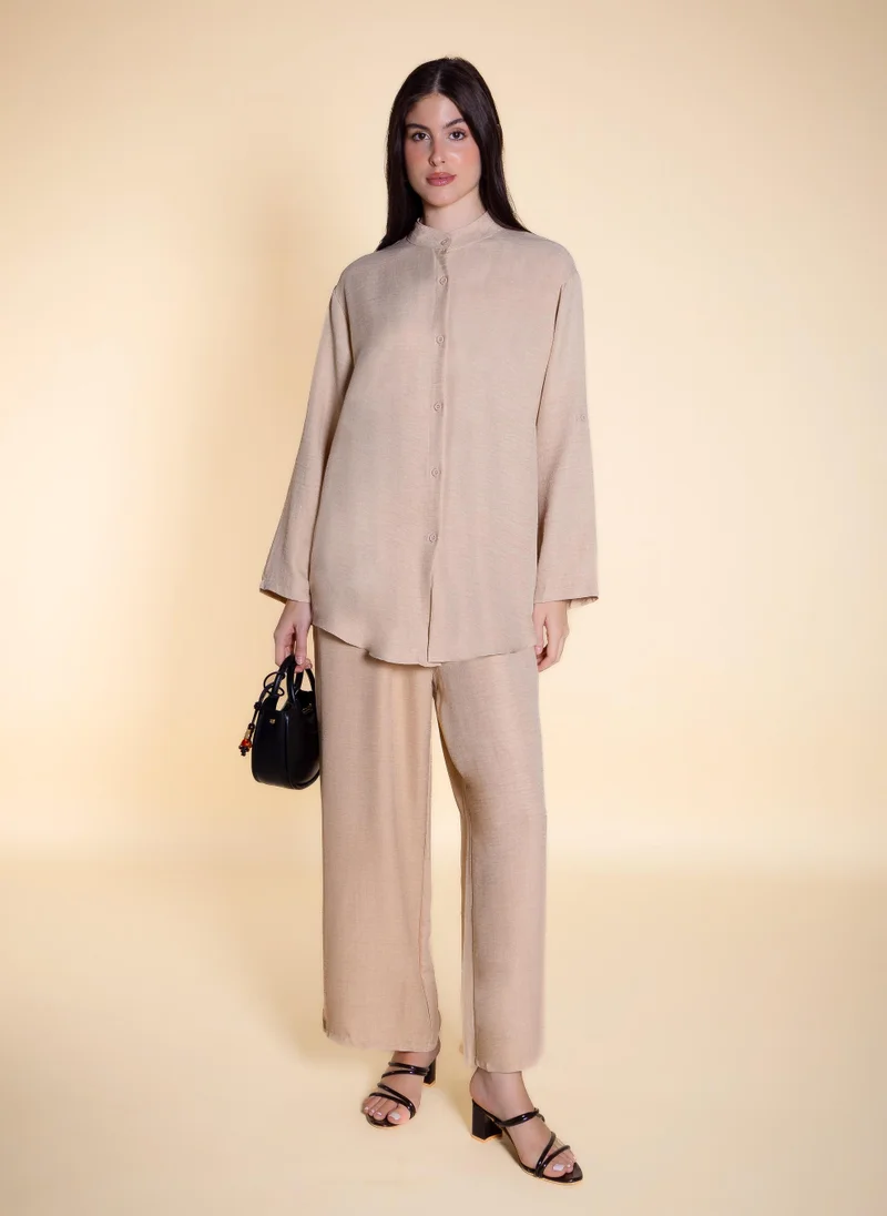 شايبس STAND COLLAR SHIRT SET