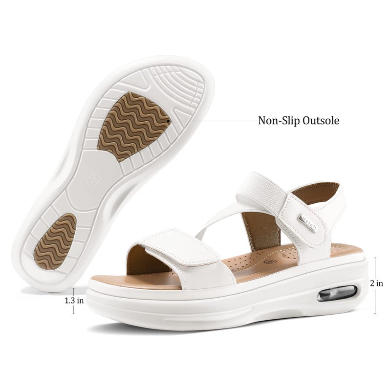 mysoft Women's Summer Walking Sandals Air Cushion Support Platform Ankle Strap Shoes Comfortable Casual Wedge Sandals - Image 5