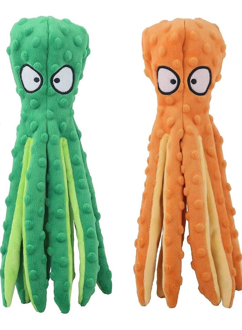 Arnoub Dog Squeaky Octopus Plush Toys - Pack of 2 for Endless Fun and Interactive Play: A Vibrant and Durable Choice for Your Canine Companion - Image 1