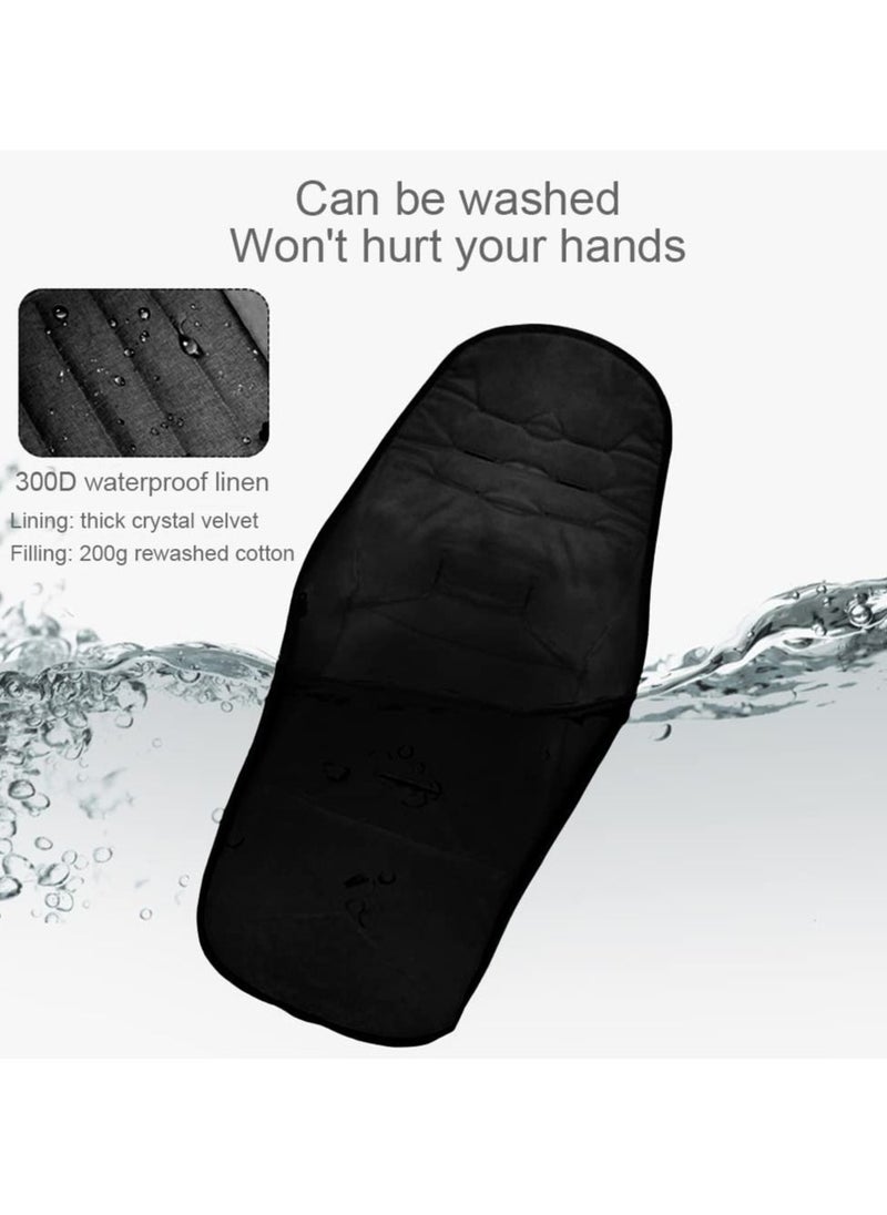 Universal Baby Pushchair Footmuffs and Sleeping Bag, Winter Warm Cozy Toes for Stroller and Buggy, Thermo Fleece Waterproof Design, Extra Long for Infants and Toddlers in Black - Image 3