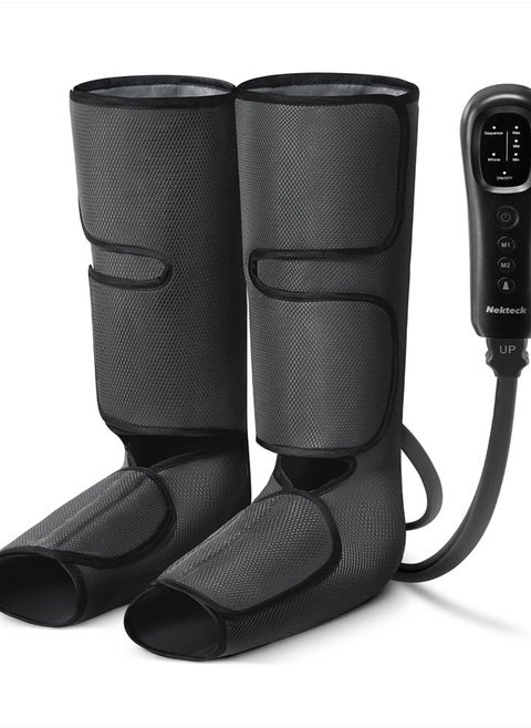 Leg Massager with Air Compression for Circulation and Relaxation, Foot and Calf Massage Machine with Hand-held Controller 2 Modes 3 Intensities, Adjustable Leg Wraps for Home and Office Use