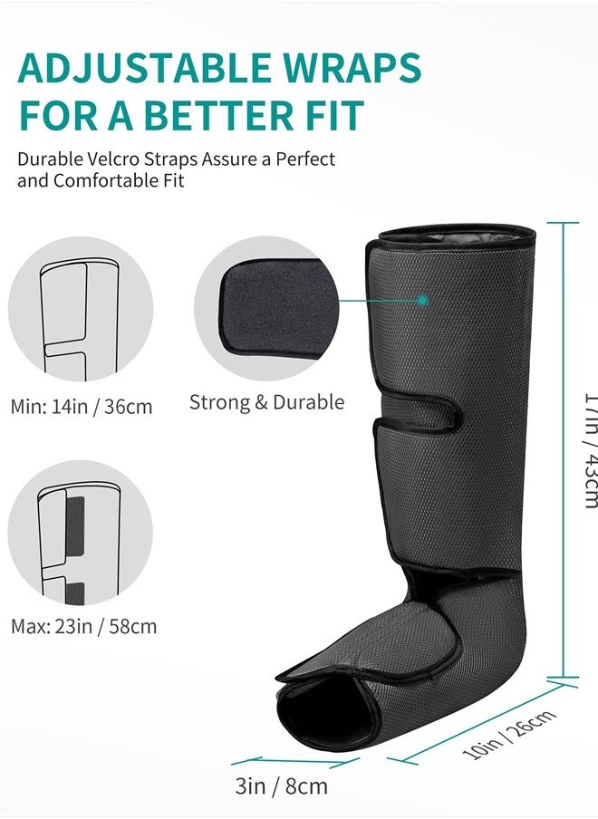 Nekteck - Leg Massager with Air Compression for Circulation and Relaxation, Foot and Calf Massage Machine with Hand-held Controller 2 Modes 3 Intensities, Adjustable Leg Wraps for Home and Office Use - Image 1