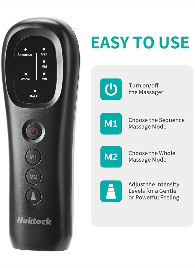 Nekteck - Leg Massager with Air Compression for Circulation and Relaxation, Foot and Calf Massage Machine with Hand-held Controller 2 Modes 3 Intensities, Adjustable Leg Wraps for Home and Office Use - Image 1
