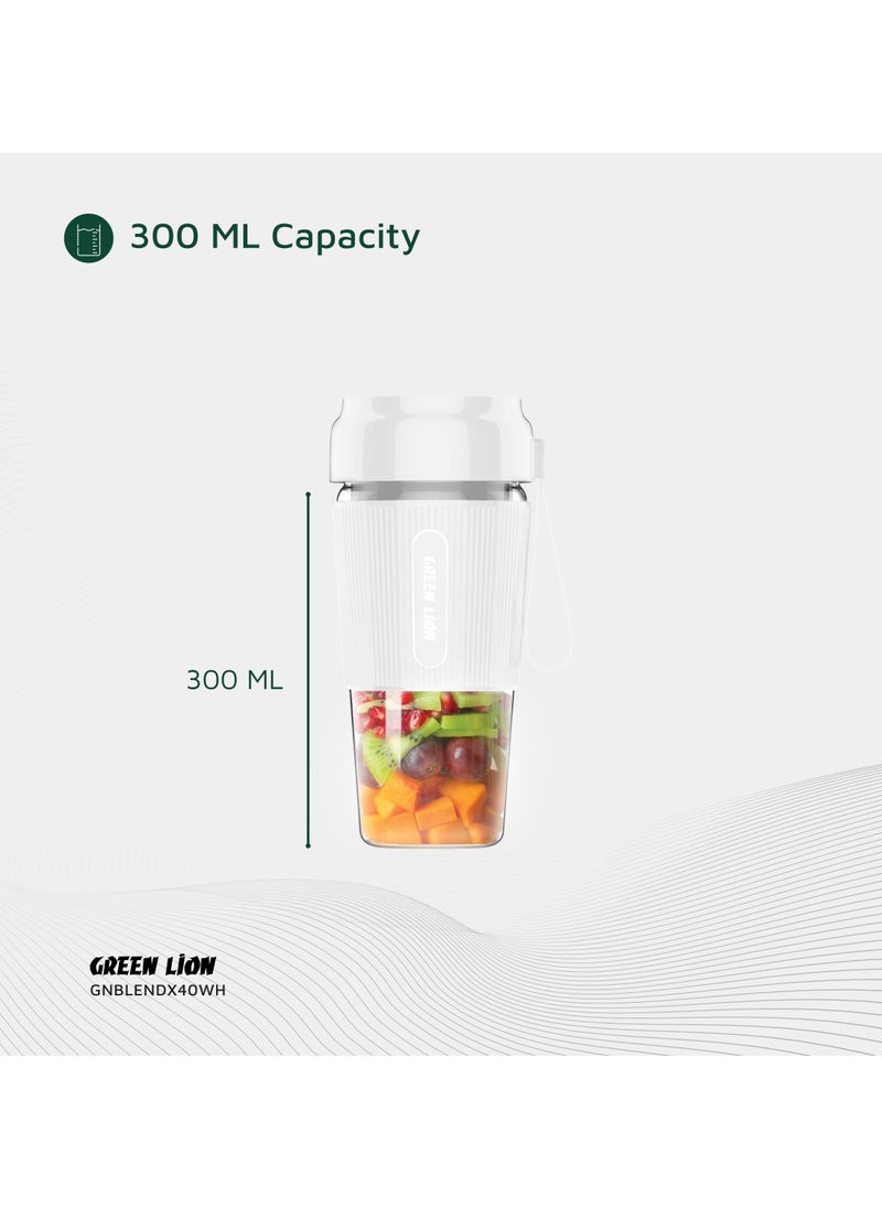 GREEN LION G-Blend X Portable Juicer 0.3L 40W / 18000 RPM / 30 Sec Operation / 6 Powerful Stainless-Steel Blades / 20 Times Blending - White  - Image 3