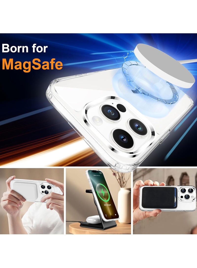 Denx Package 3 in 1 For iPhone 14 Pro, Clear Case with Screen Protector & Lens Protector, Compatible with Magsafe, High-Grade Protection & Anti-Yellowing, Magnetic Case for iPhone 14 Pro, Transparent  - Image 2
