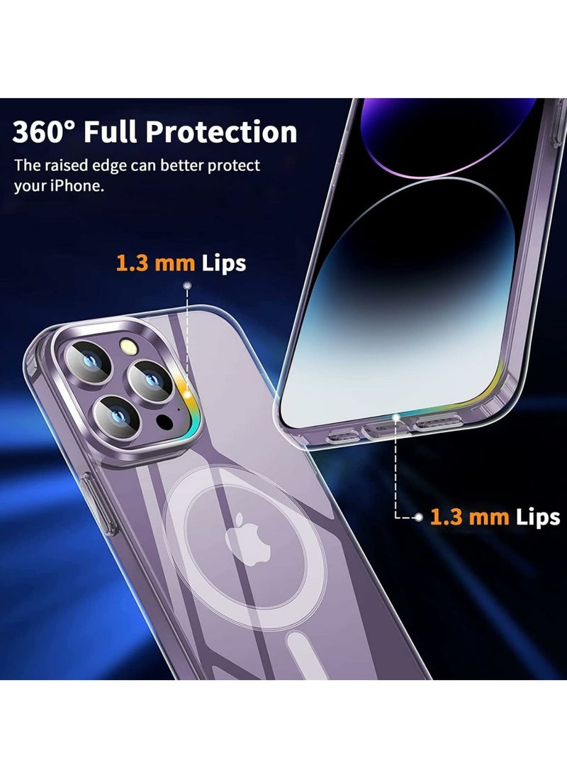 Denx Package 3 in 1 For iPhone 14 Pro, Clear Case with Screen Protector & Lens Protector, Compatible with Magsafe, High-Grade Protection & Anti-Yellowing, Magnetic Case for iPhone 14 Pro, Transparent  - Image 5