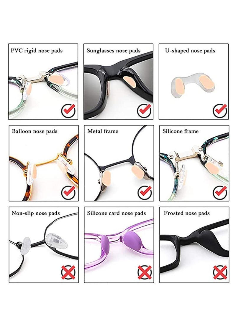 NIBEMINENT 72 Pair Self Adhesive Eyeglass Nose Pads Anti-Slip Cushions 2 Styles Thin Nosepads Glasses Sticker for Eyeglasses - Image 4