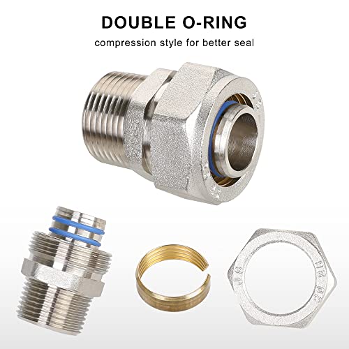 Hromee Straight Fitting for 3/4-Inch Tubing with 3/4-Inch Male NPT Thread Use with Air Piping System - Image 3