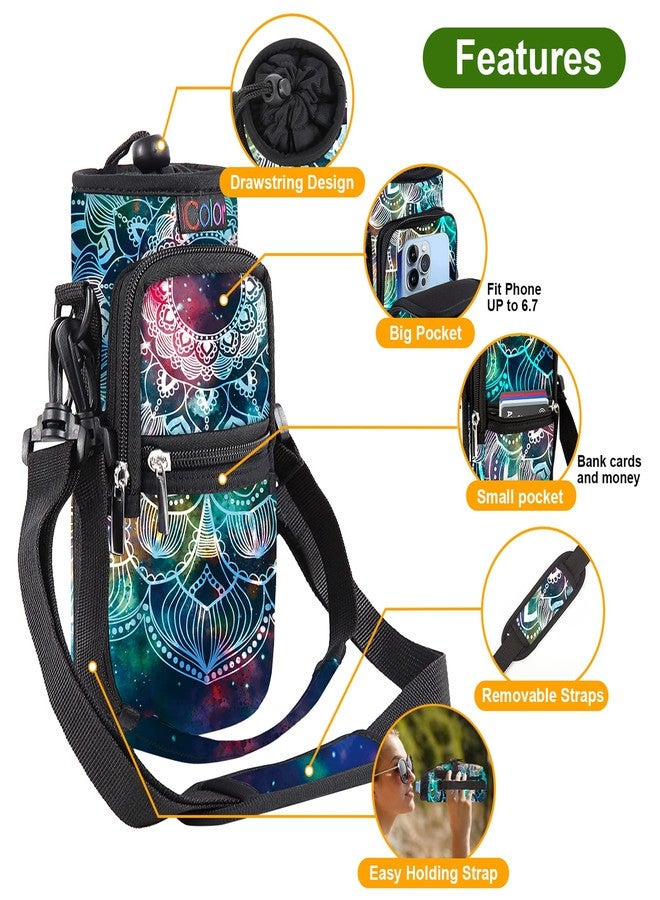 icolor Water Bottle Carrier Bag Holder 25/32/40/64oz,Adjustable Padded Shoulder & Handle Strap Sports Sling Hiking Pack,Insulated Neoprene Wide Mouth Bottle Sleeve - Image 4