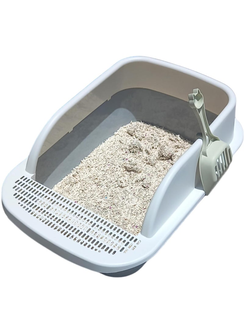 Rock Pow Cat Litter Box | Extra Large Open Top Litter Tray with Scooper|Semi-enclosed Anti-Splash Cat Sandbox and Toilet | Easy to Clean & Assemble(Extra-Large)  - Image 3
