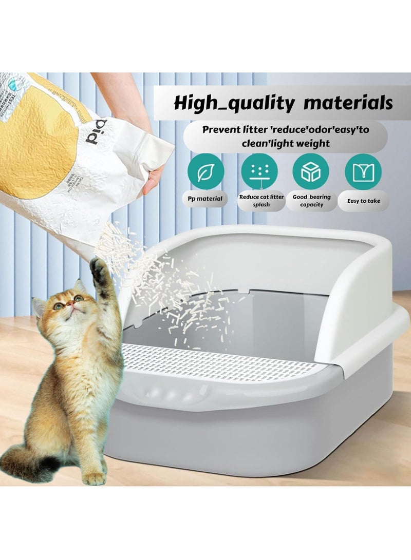 Rock Pow Cat Litter Box | Extra Large Open Top Litter Tray with Scooper|Semi-enclosed Anti-Splash Cat Sandbox and Toilet | Easy to Clean & Assemble(Extra-Large)  - Image 4