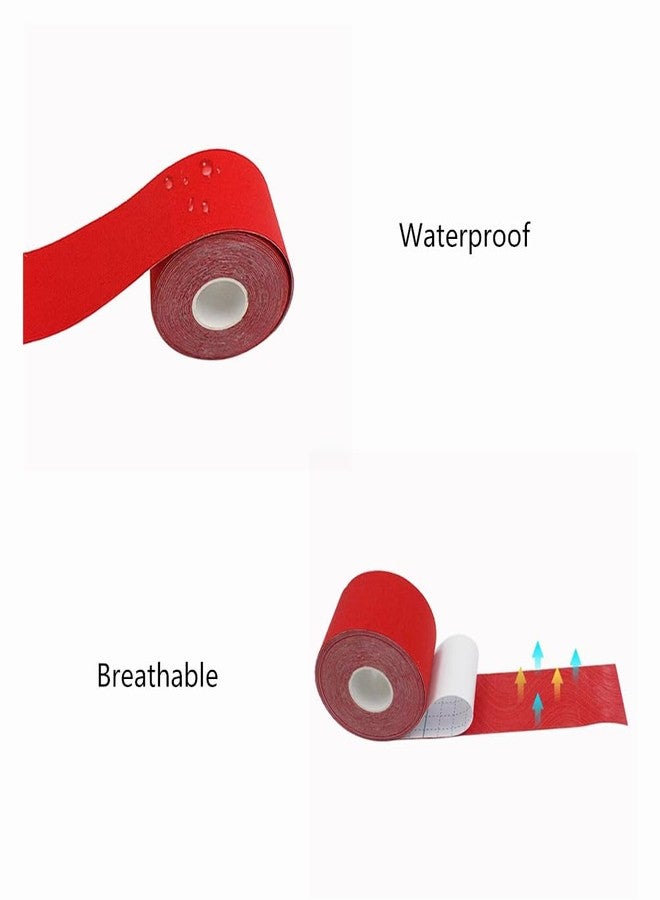 Therasports شريط ثيراسبورتس الأحمر لكرة القدم، مقاس 4 بوصات × 10.9 ياردات - عريض للغاية - خالٍ من اللاتكس - شريط رياضي لاصق للغاية - مقاوم للماء ومرن - Image 2