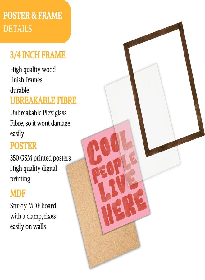 EKDALI Set of 3 A4 Retro Motivational Wall Frames | Positive Quote Posters for Home & Office | 350 GSM Art Prints with Brown Frame | Good Vibes and Aesthetic Room Decor - Image 3