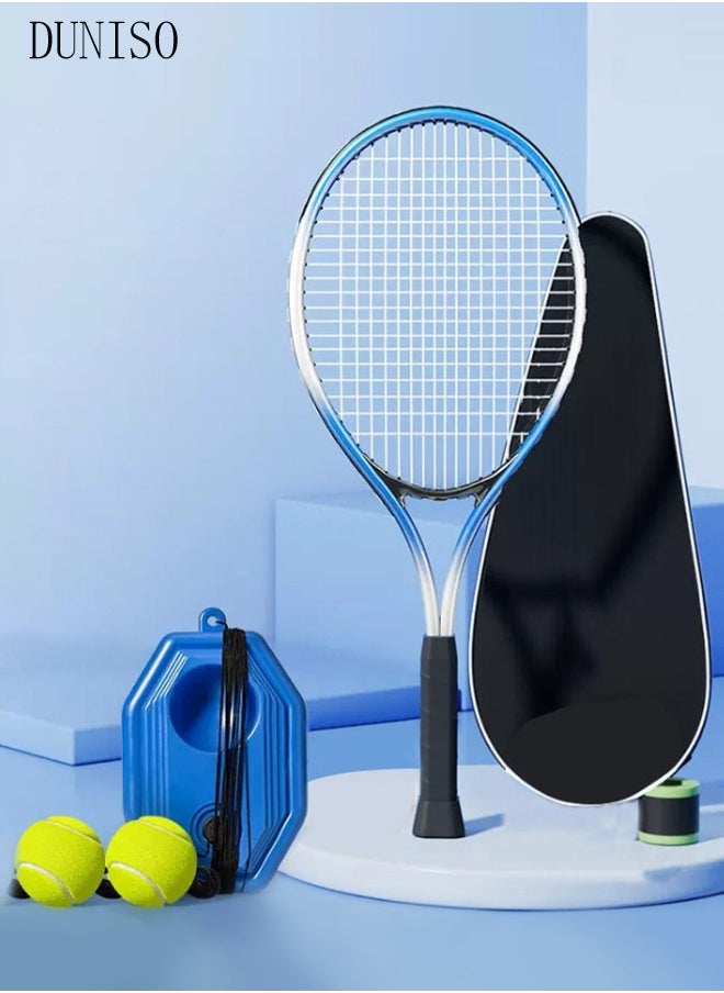 DUNISO Single Tennis Racket Set for Student Training Tennis and Beginners of 1 Tennis Racquet Lightweight Including 2 Tennis Balls 1 Non-slip Hand Glue 1 Tennis Bag and 1 Water Injection Base  - Image 1
