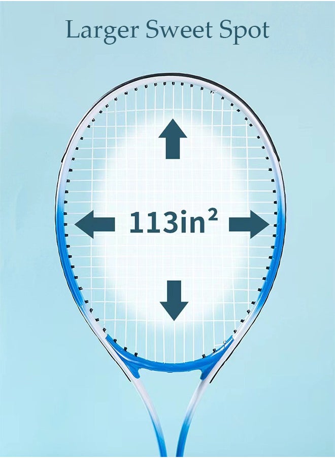 DUNISO Single Tennis Racket Set for Student Training Tennis and Beginners of 1 Tennis Racquet Lightweight Including 2 Tennis Balls 1 Non-slip Hand Glue 1 Tennis Bag and 1 Water Injection Base  - Image 4