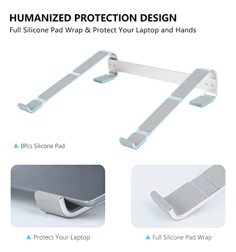 KYQEE Laptop Stand for Desk, Ergonomic Aluminum Laptop Riser, Ventilated Notebook Stand Compatible with MacBook Air Pro, Dell XPS, HP, More 11-17.3 Inches Work from Home - Image 5
