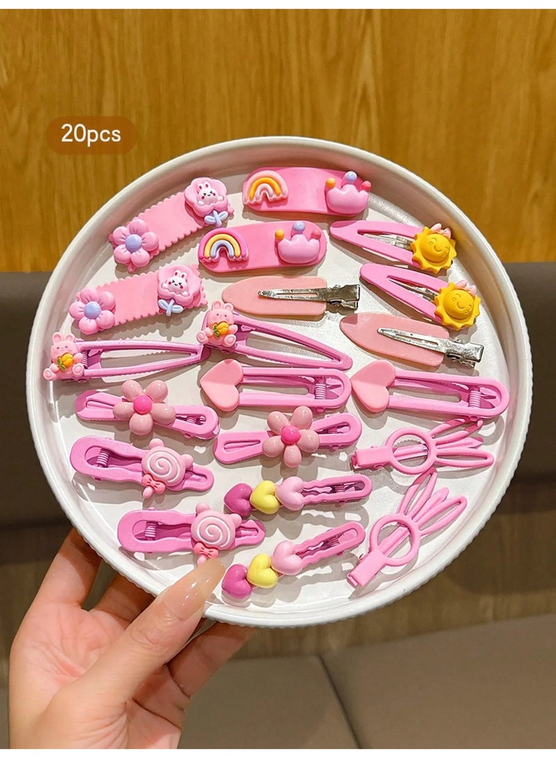 مشابك شعر للبنات مجموعه من 20 قطعه مشبك شعر بتصاميم متنوعه و الوان زاهيه مناسبة لـ حفلات أعياد الميلاد، المدرسة، والمناسبات الخاصة. - Image 3